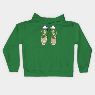 Green sneakers Kids Hoodie